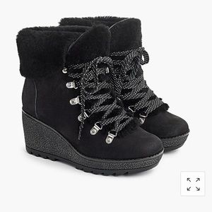 New Jcrew Nordic wedge boots in Black